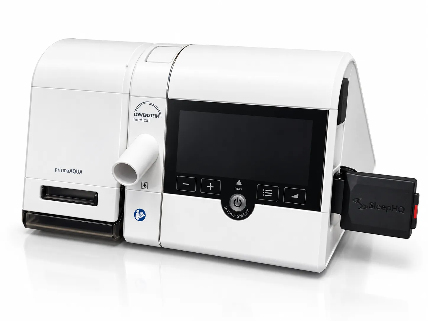 A Magic Uploader Xtreme in the SD card slot of a white Löwenstein Prisma SMART