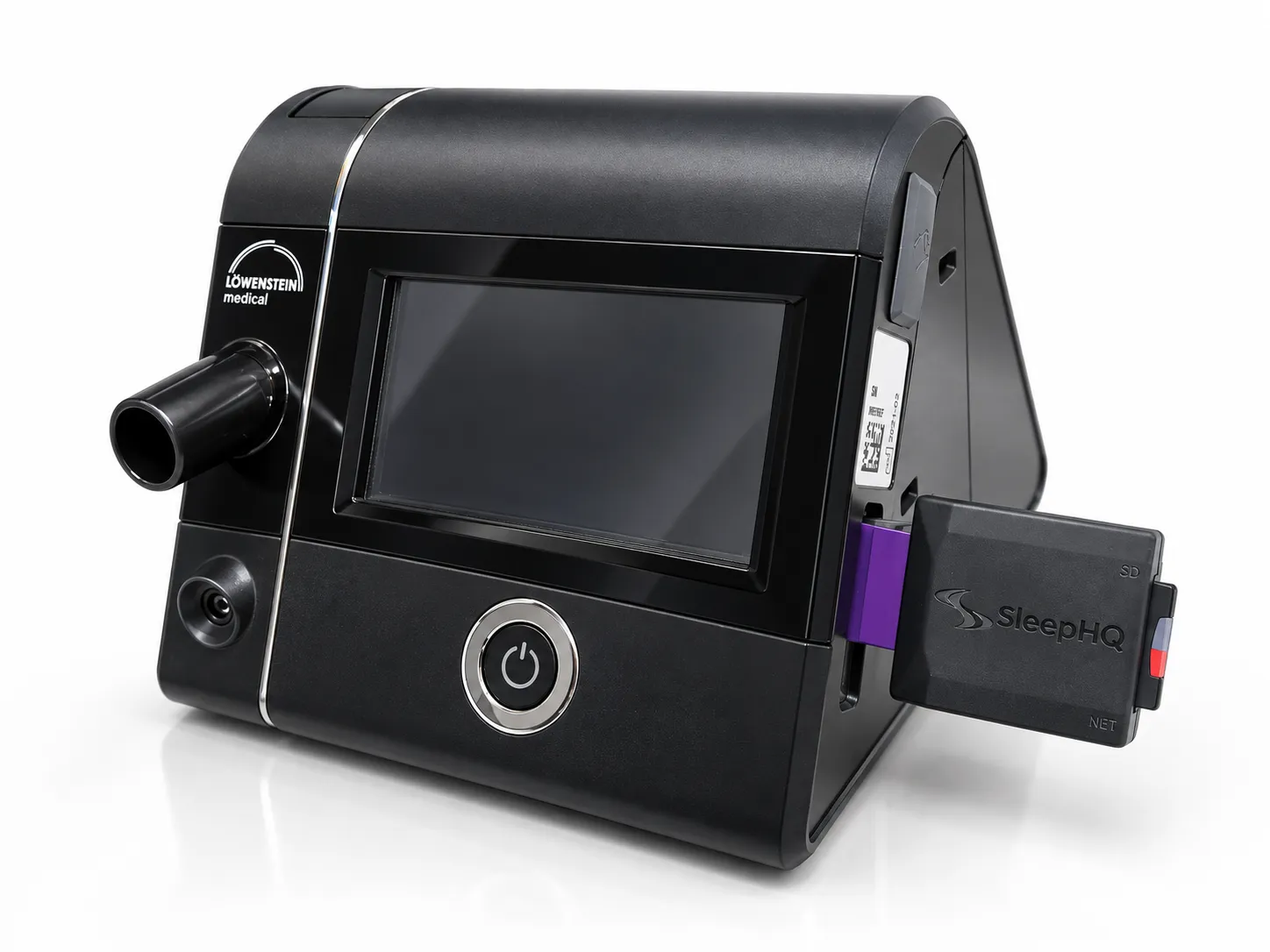 A Magic Uploader Xtreme in the SD card slot of a black Löwenstein Prisma