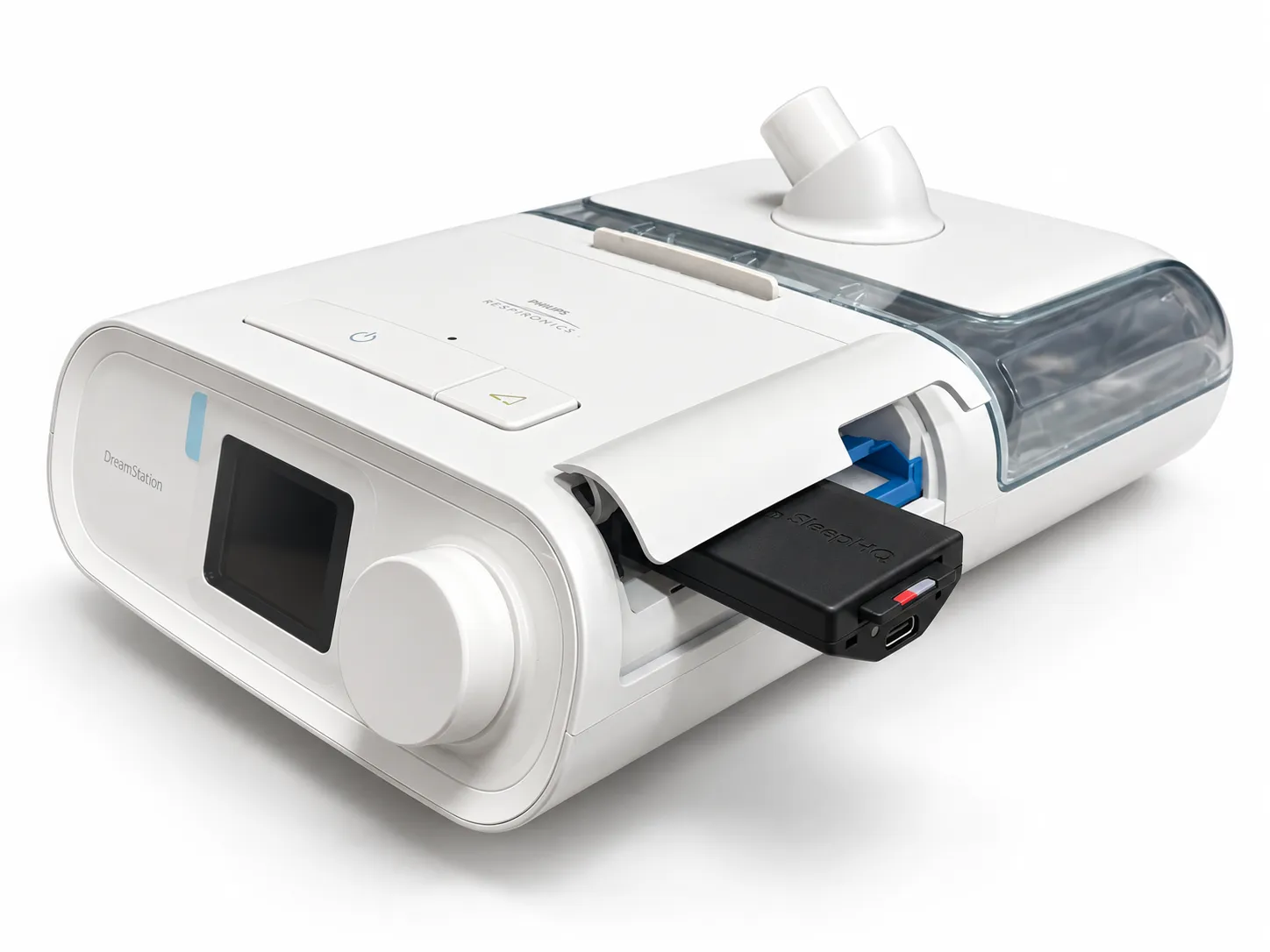 A Magic Uploader Xtreme in the SD card slot of a Philips DreamStation