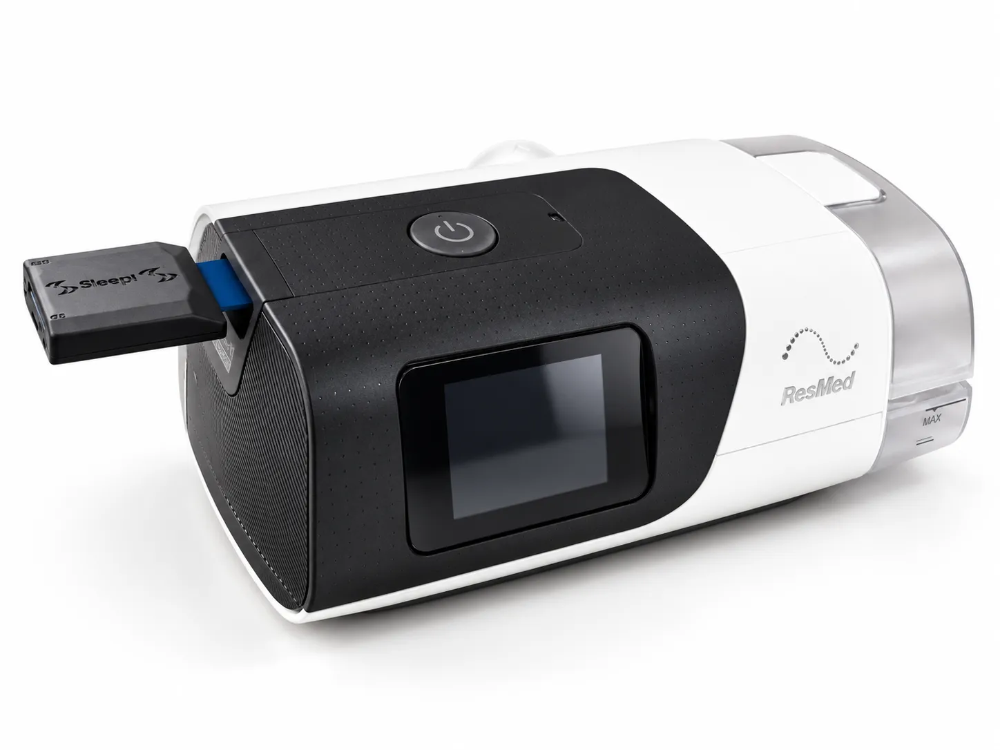 A Magic Uploader Xtreme in the SD card slot of a ResMed AirSense 11